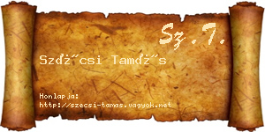 Szécsi Tamás névjegykártya