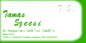 tamas szecsi business card